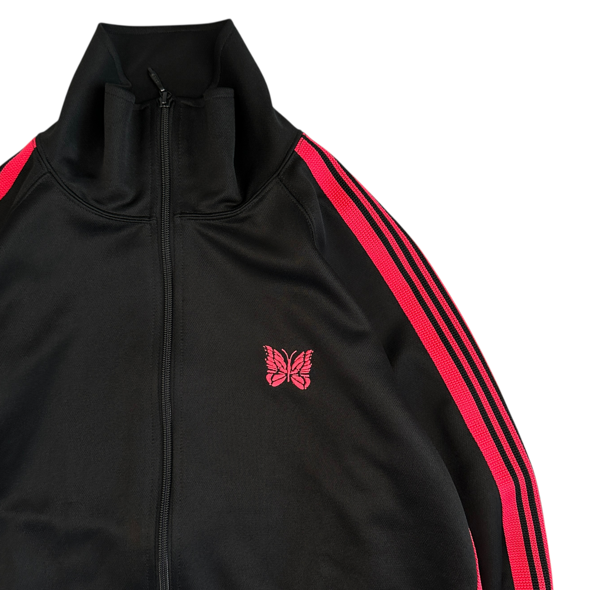 (M) NEEDLES POLY SMOOTH TRACK JACKET - BLACK/PINK