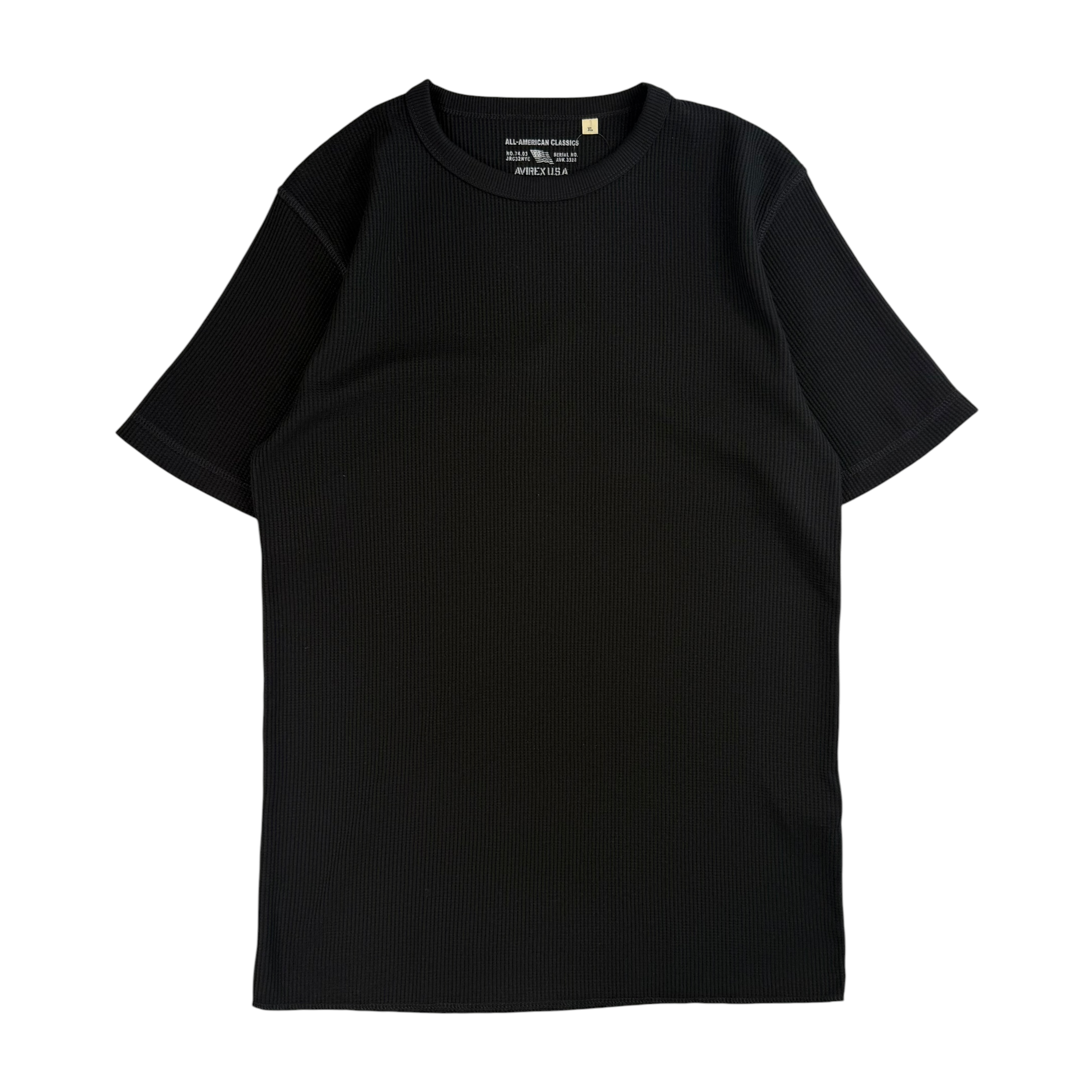 (NEW) AVIREX EVERYDAY WAFFLE SHORT SLEEVE T-SHIRT - BLACK