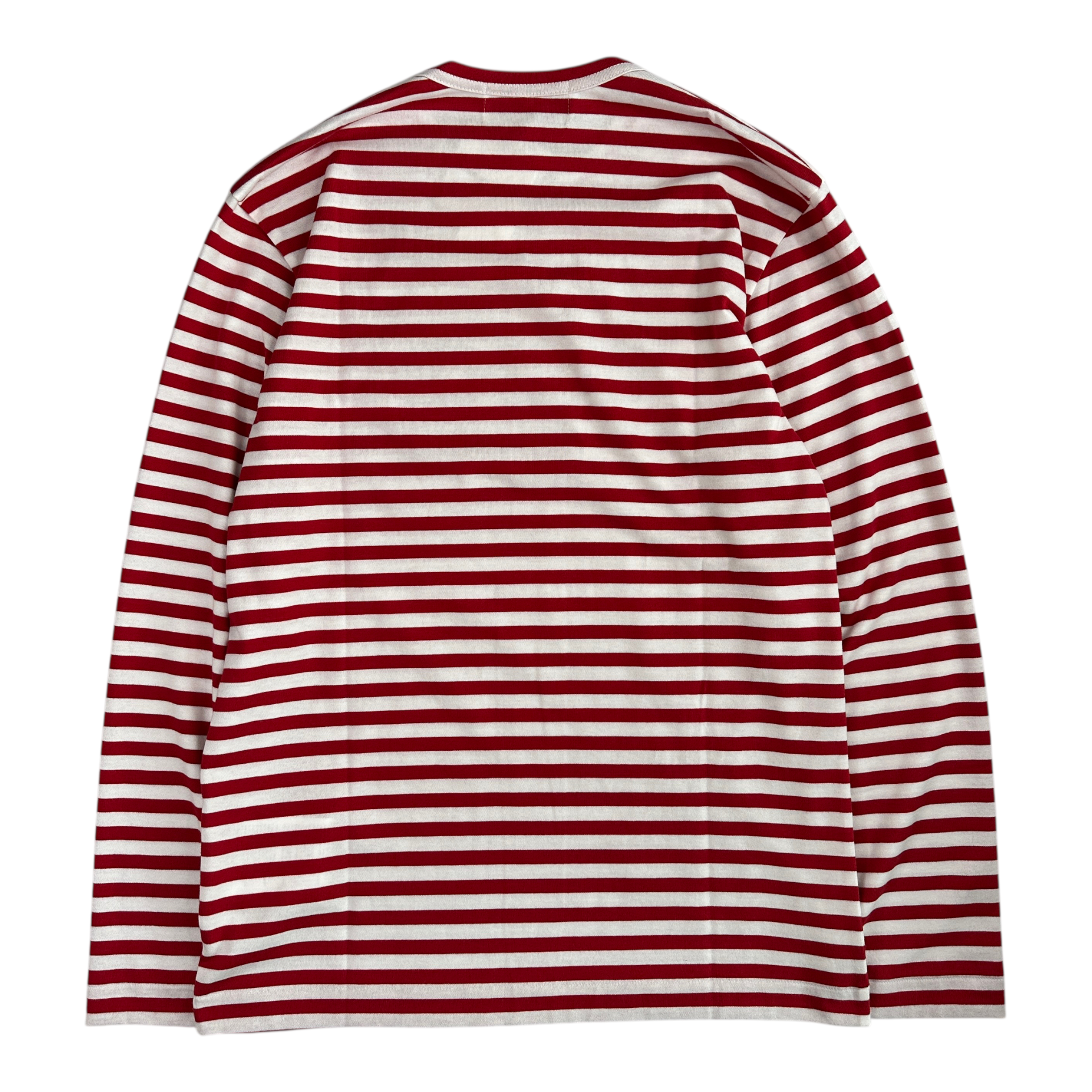 (NEW) COMME DES GARCONS STRIPED LONG SLEEVE - RED / WHITE