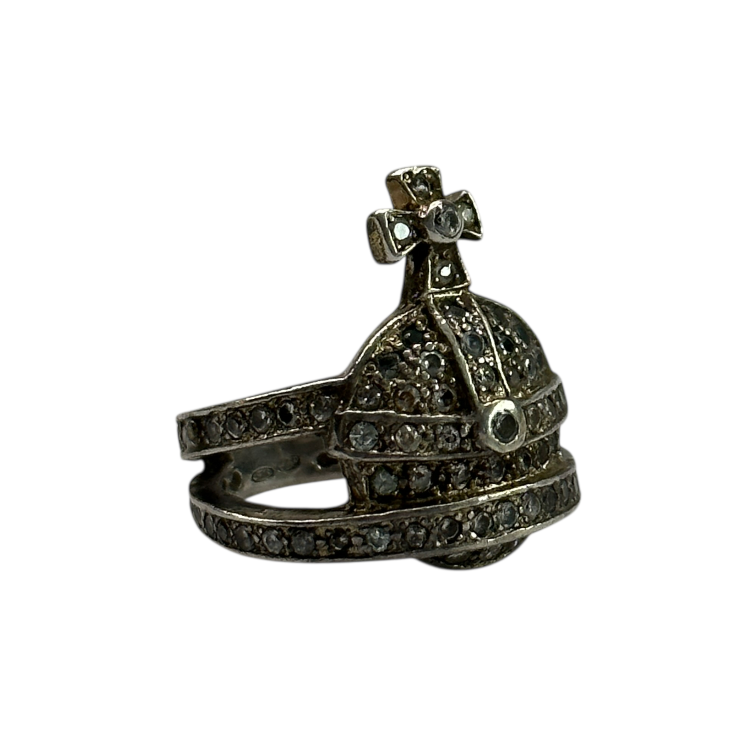 (S) VIVIENNE WESTWOOD RHINESTONE ORB RING - 925 SILVER (III)