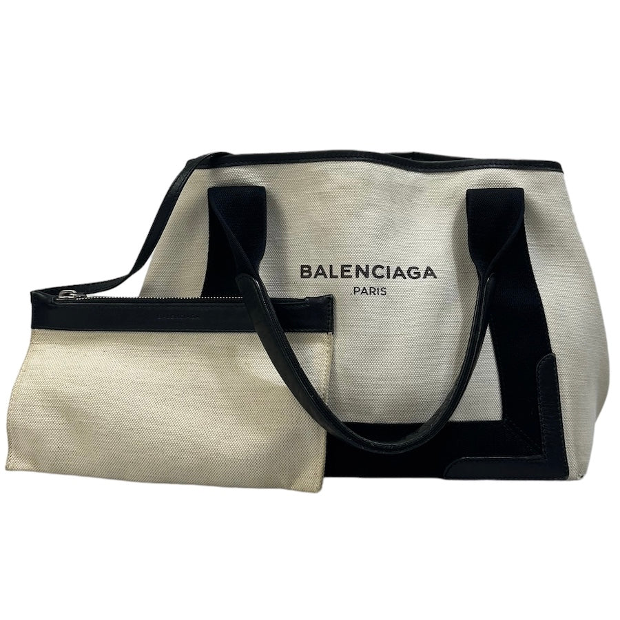 BALENCIAGA CABAS M BAG WHITE/BLACK